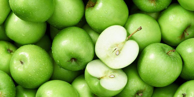 ilustrasi apel hijau, buah pemicu asam lambung
